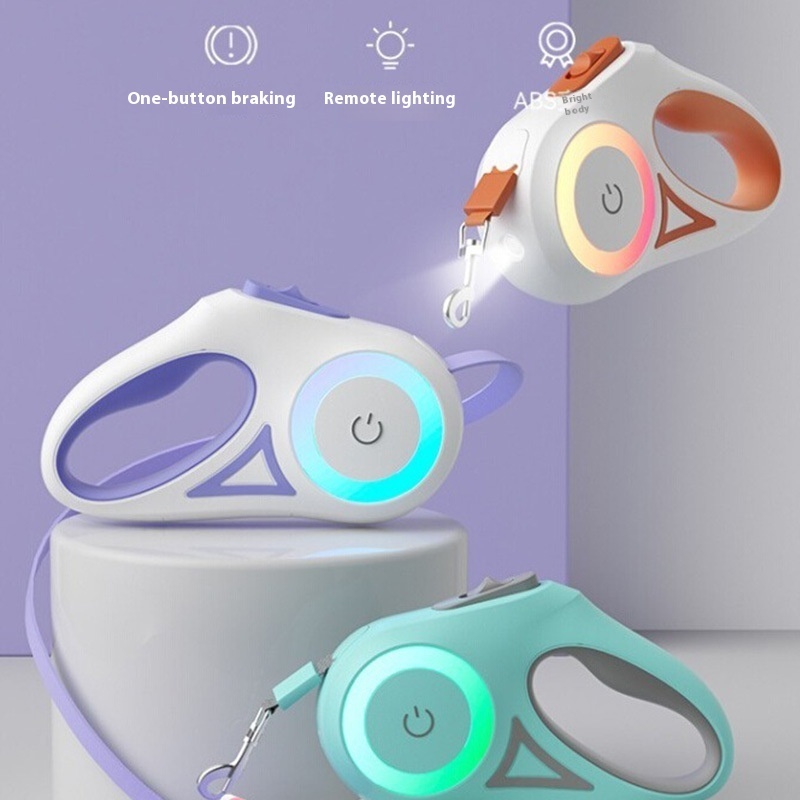 Retractable Dog Leash with Built-In Light