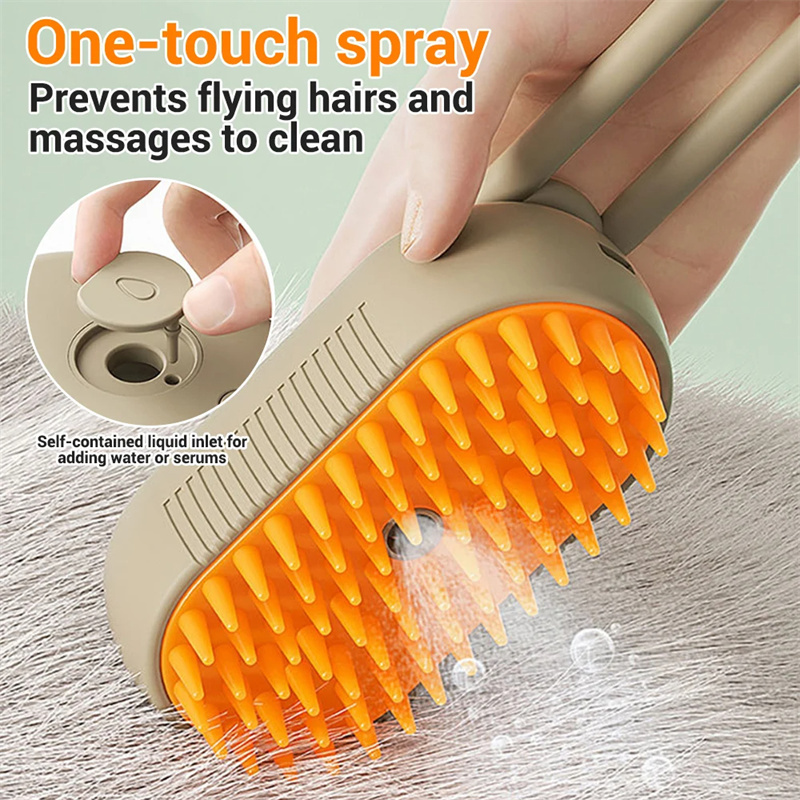 3-in-1 Steam Grooming Brush for Cats and Dogs