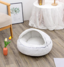 Plush Calming Donut Bed for Dogs and Cats