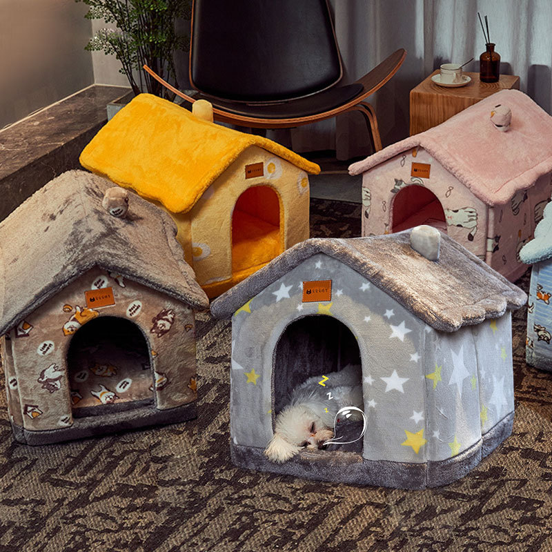 Foldable Cozy Cave Bed for Dogs and Cats